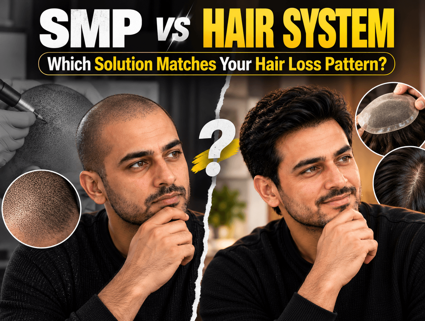 SMP vs Hair System: Which Solution Matches Your Hair Loss Pattern?