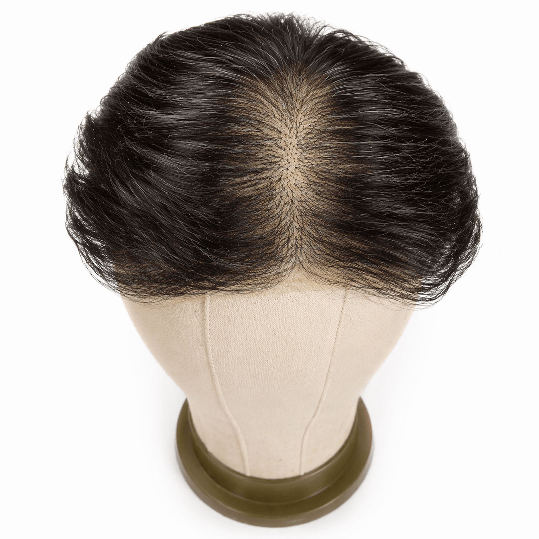 Thin base low density stick-on hair system card image.