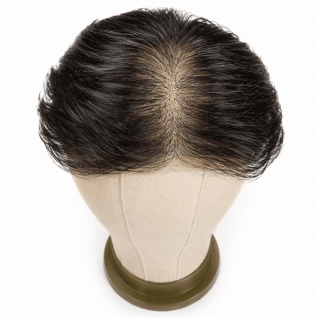 Mobile thin base low density stick-on hair system card image.