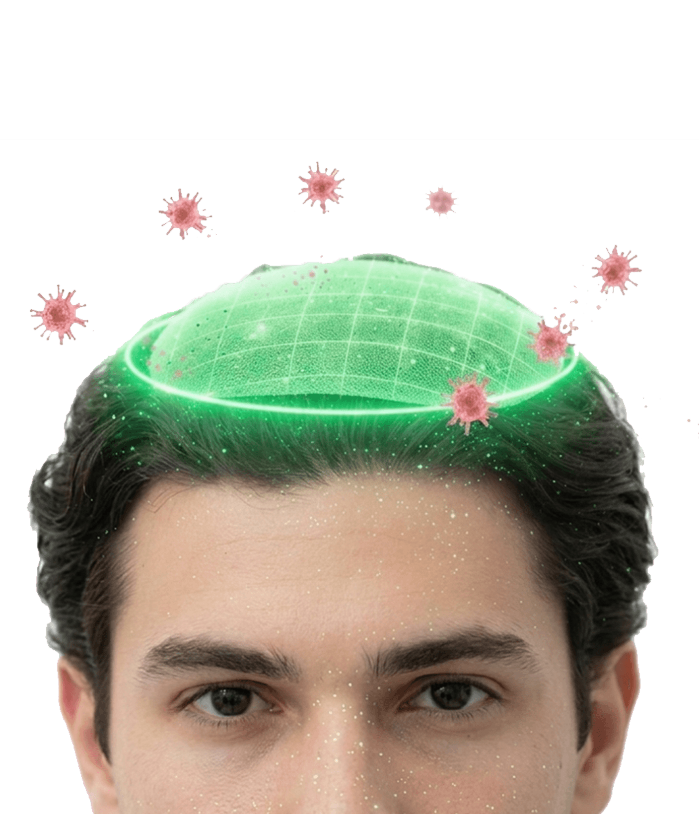 Anti-bacterial clip-on hair system base — Safe (desktop)